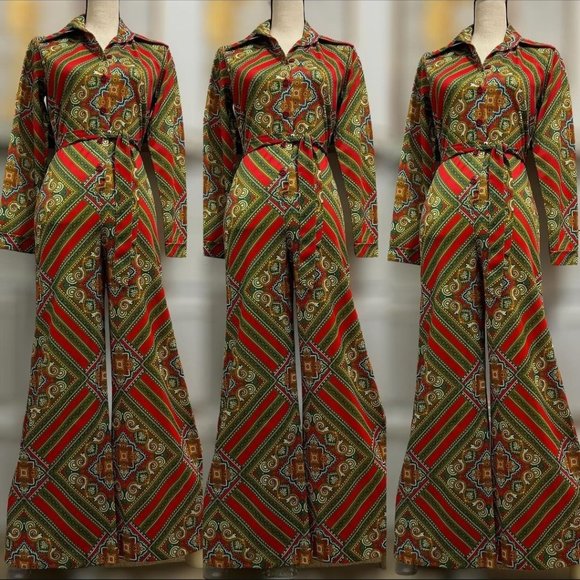 Incredible 60s-70s psychedelic vintage dream jumpsuit - Picture 1 of 3
